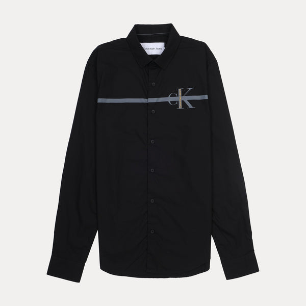 CALVIN KLEIN Untamed Onyx Whisper Long Sleeve Button-Up Shirt