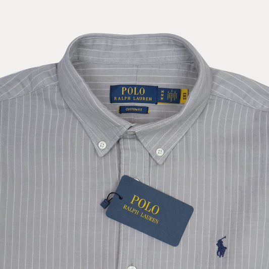 POLO RALPH LAUREN Twilight Mist Tailored Fit Long Sleeve Striped Button-Down Shirt