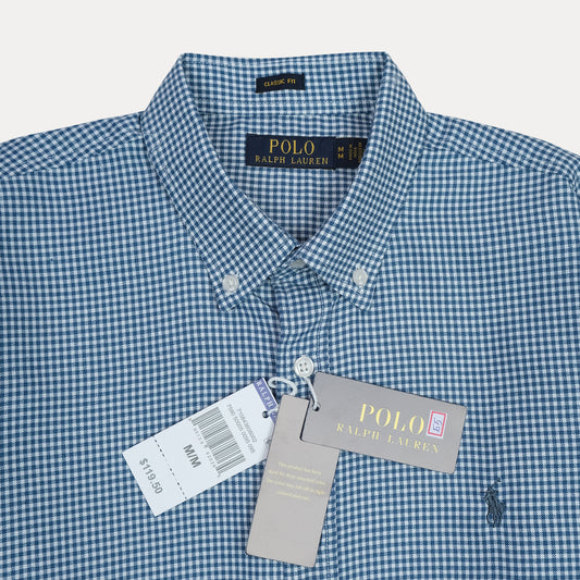 POLO RALPH LAUREN Serene Azure Timeless Fit Long Sleeve Gingham Shirt