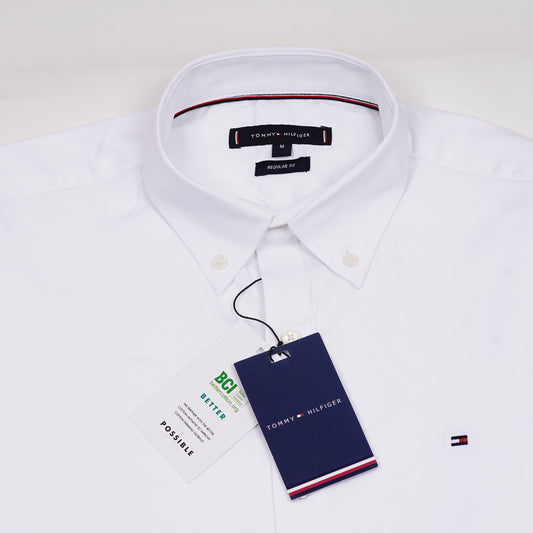 TOMMY HILFIGER Celestial Cream Tailored Fit Long Sleeve Button-Down Shirt