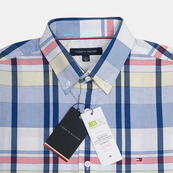 Tommy Hilfiger Classic Cotton Checkered Shirt in Serene Sky
